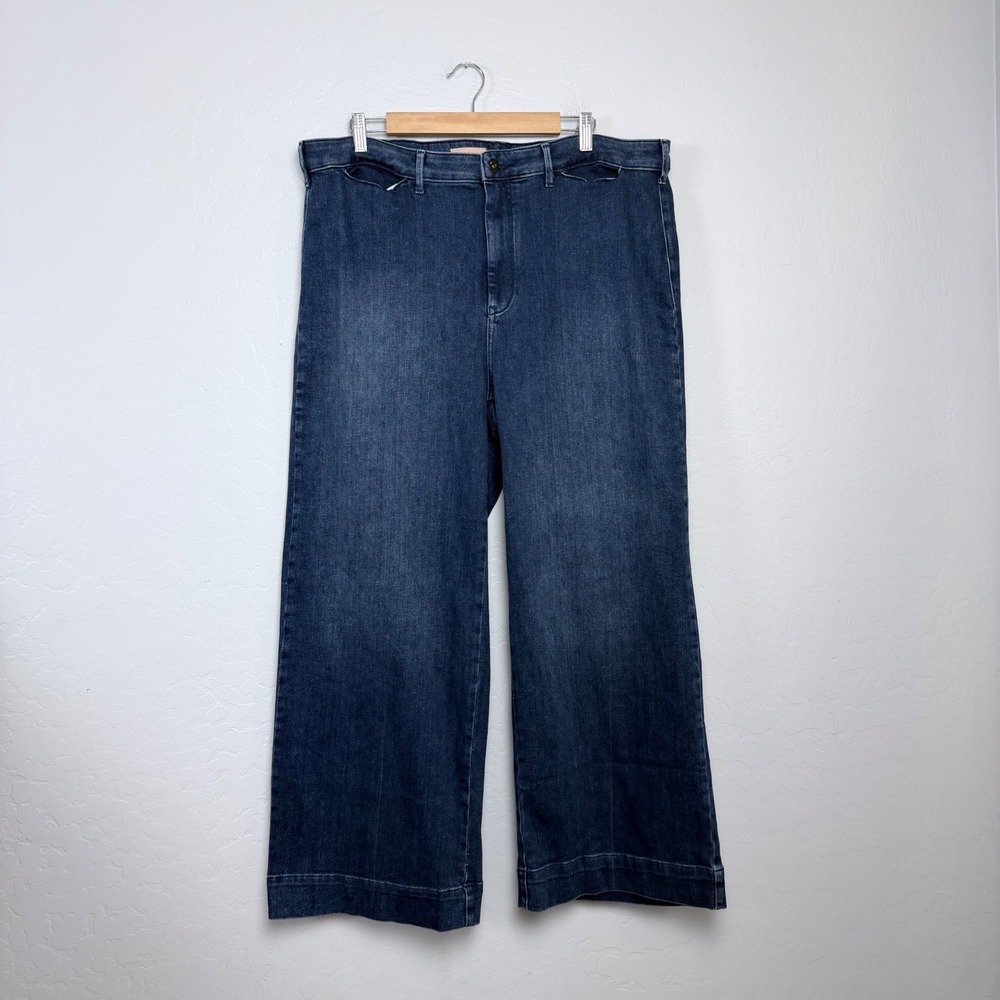 NEW Pilcro Anthropologie The Skipper Wide Leg Jeans Dark Wash 20W